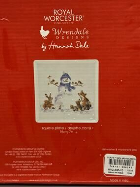 NEW Royal Worcester Wrendale Designs 7" Square Tray Wrendale Designs Christmas
